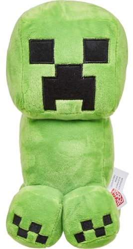 Mattel Minecraft - Creeper Plüschfigur, ca. 21 cm, weich, Geschenk zum Sammeln für Fans, Spielzeug ab 3 Jahren HBN40