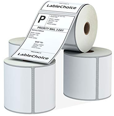 4 Rolls 450 Labels 4x6 3-Proof Direct Thermal Shipping Labels Used with Zebra 2844 ZP450 ZP505 ZP500 GK420D GX420 Rollo MUNBYN, LabelChoice 1 Core Permanent Adhesive Sticker Label Made for FedEx UPS