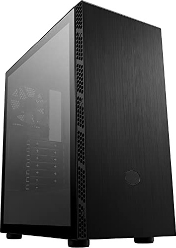 Cooler Master MasterBox MB600L V2 - PC-chassi i borstat stål med sidointag i mesh, förstärkt kylmångsidighet, förbättrade interna avstånd, ventilerat PSU-hölje - panel i härdat glas