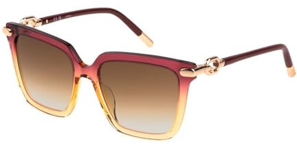 Furla Unisex SFU713 Sunglasses, Grey (Shiny Bordeaux Grad.Grey), 53