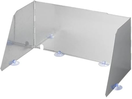 Vindskydd gasspis grill L 38/73 x D 27 x H 24 cm stänkskydd med ficka för gasspis bredd 38,5–73 cm, optimalt campingkök stänkskydd för campingkök eller kök inkl. väska | Justerbar bredd 38,5–73 cm, höjd 24 cm, 4 sugkoppar, bärväska ingår – perfekt för husbil