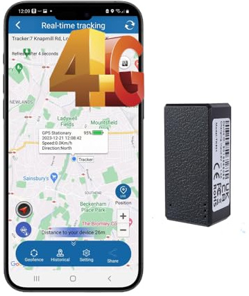Smallest GPS Tracker No Subscription Winnes TK901-4G Mini Magnetic Real-time Tracking Device for Child Elderly Bike Car Portable Car Vehicle GPS Device with APP Small Size Long Battery Life
