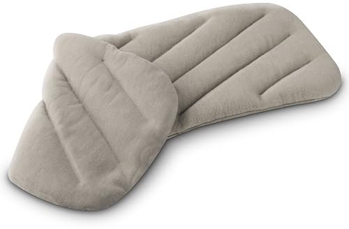 LESCHI XXL Wärmekissen für Mikrowelle (50x20 cm), 100% Bio Baumwolle und Bio Weizen, 8 Kammer Körnerkissen, Grau, anschmiegsames Getreidekissen ideal als Wärmespender für Schulter Nacken Bauch Rücken