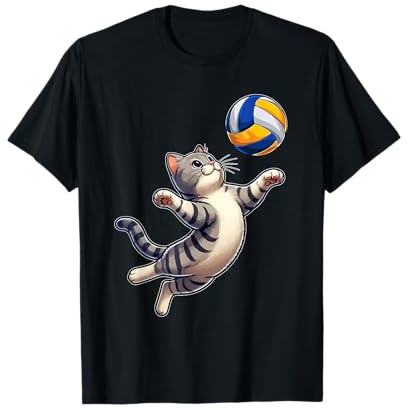 Gatto che gioca a pallavolo Costume Proprietario Gatto Amante dello Sport Gioc Maglietta