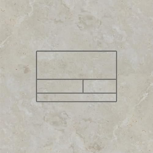 CLANEA Placa de accionamiento de inodoro con placa de accionamiento de azulejos, juego completo, dos cantidades de descarga, compatible con Geberit y TECE, fabricado en Suiza (PurePlate S)