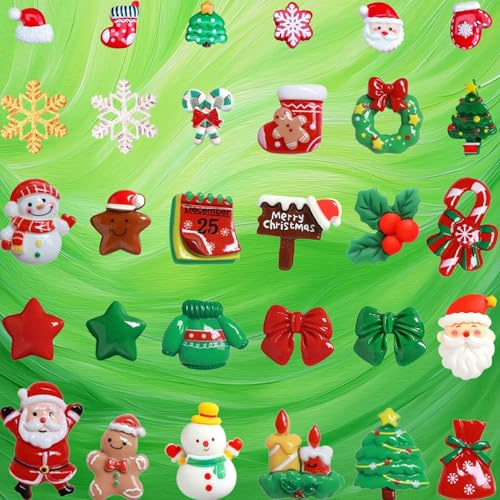 RYIRXI 30 Pièces Figurine Noel Miniature Decoration 2 Tailles, Petit Personnage Sujet de Noel Resine Deco Ornement Décoration Cadeau Mini Pere Noël Sapin Bonhomme de Neige Étoile