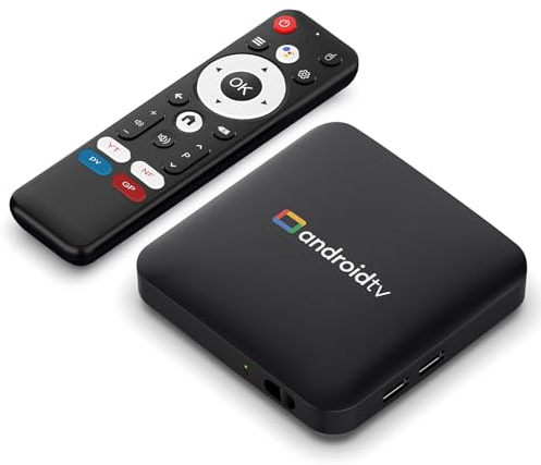 LEFFOT Android 14 TV Box 2025, S905L3 4K Ultra HD Boitier Android TV, 2Go RAM + 16Go ROM, Boitier Smart TV avec Contrôle Vocal, 2.4G & 5G WiFi 4, BT 4.0, HDR10, 3D, Amlogic S905L3 Quad-Core A53