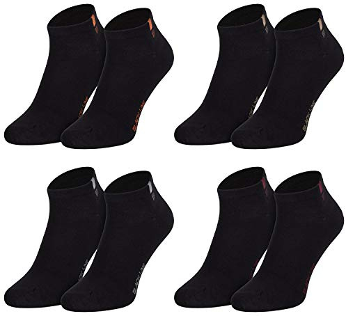 Tobeni 8 Paia Uomo Calzini Calze Sneaker Caviglia Cotone Senza Cuciture Taglia 47-50 Colore Nero dettagli di colore