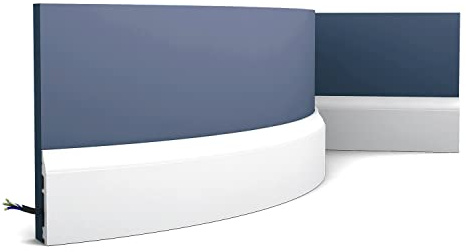 Orac Moulure flexible SX172F 200 cm x 8,5 cm x 1,4 cm Polyuréthane classique arrondi avec passage de câble prétraité