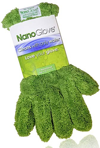 Nano Glove - Green Household Kitchen Cleaning Hand Glove | Replaces Paper Towels Microfiber Wipe Cloths & Feather Dusters | All Purpose Surface Cleaner for Window Stainless Steel Dusting (L-XL)