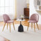 CLIPOP Dining Chairs Set of 2 Velvet Kitchen Chairs with Backrest and Wooden Style Sturdy Metal Legs Living Room Lounge Leisure Chairs for Living Room, Kitchen,Office and Restaurant (2, Pink)