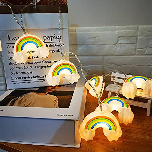 Gimuk Guirlande lumineuse arc-en-ciel à 20 LED de 3 m - Blanc chaud - Pour intérieur et extérieur - Alimentation par piles - Pour fête de mariage, maison, chambre d'enfant, cadeau de chambre