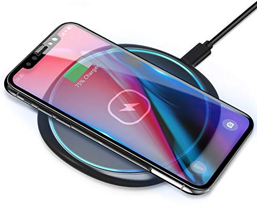 Chargeur sans Fil, Chargeur Rapide à Induction 10W Compatible avec Samsung Galaxy S20+ /S20 Ultra /S9 /S8 /S8 Plus /S7, avec iPhone 12 /SE /11 /XR /8, Huawei Mate 20pro/ P30pro, AirPods pro