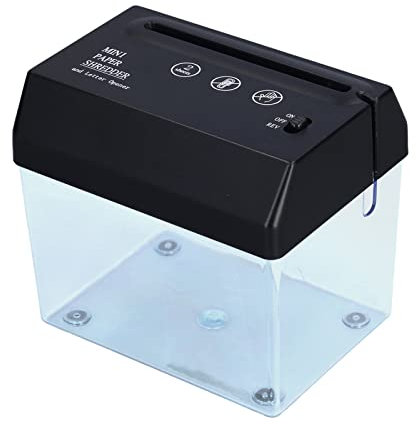 Paper Shredder, USB Rechargeable Office Shredder, Desktop Paper Cutter with Metal Knife for A6 Paper Mail Cross Cut Shredder with Jam Proof System for Home Office Desktop Use