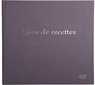 Le Dauphin - Réf. 207202D - 1 livre de recettes de cuisine - Extérieur et dos en toile - Format vertical - Dimensions : 22 x 17 cm - Titre lettres argent - 96 pages blanches - Couleur violet