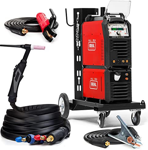 Ideal EXPERT TIG 320 AC/DC - 320A HF/Lift WIG Schweißgerät AC DC 400V mit Puls und MMA - 8m WIG-Schweißbrenner Typ SR18 Inklusiv - 2T/4T, Punktschweißen und Job-Speicher, Set: Solo