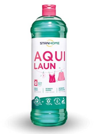 STANHOME Aquilaun Lessive lave-linge liquide, savon pour linge délicat, blanc et couleur, nettoyage en profondeur des tissus, efficace à froid, durabilité et fraîcheur (1 L)