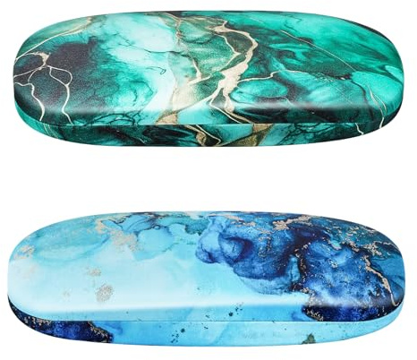 Xialvyu 2 PCS Glasses Case, Hard Shell Glasses Case Portable Spectacle Cases Eyeglass Case for Men Women