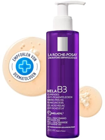 La Roche Posay Klärendes Anti-Pigmentflecken Reinigungsgel für jede Haut, Mit Melasyl und Niacinamid, Sanftes Mikro-Peeling, Mela B3, 200 ml