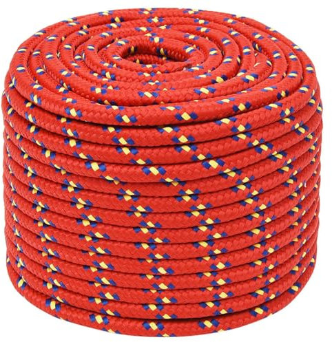 Homgoday Cuerda roja 14 mm 25 m de polipropileno, cuerda de trabajo, cuerda multiusos para actividades al aire libre, cuerda, cuerda multiusos decoración