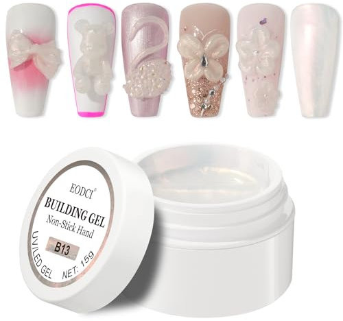 EODCI Feste Gel Nagelverlängerung für Non Stick Fester Hand Skulptur Builder Hard Gel Blume Nagel stärken Nagelkunst für Home DIY Nail Salon Lampe Cure Erforderlic