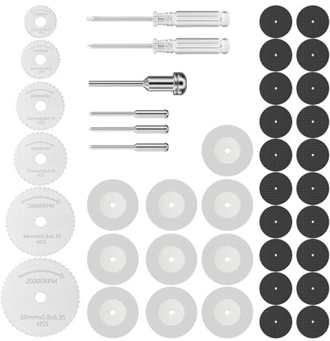 Chiluxendo Accesorios Taladro Set, Sierra para Taladro, Segueta Rotativa Metal, Mini Disco Madera, Hoja de Sierra Circular, Herramienta Corte Madera, Disco Sierra Atornillador, Hoja de Corte (42 Pcs)