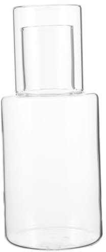 Cabilock Caraffa Per Acqua in Vetro Trasparente Con Tazza Da Barattolo Caraffa Da Tavolo Per Acqua Fredda Birra Tè Freddo Bevande Latte Tè Ecc Per Uso Quotidiano e Occasioni Speciali