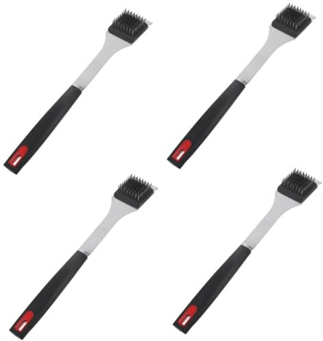 TOYANDONA 4 Cepillos para Parrilla Plumeros Guantes Pinzas Bandeja para Grasa Cubiertas para Barbacoa Brochetas Cestas para Parrilla Limpiador Kit De Barbacoa Raspador Carbón