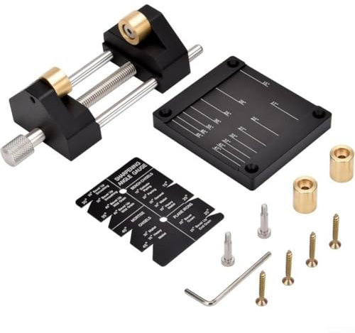 Besttoolifes Système de guide d'affûtage pour burins et rabots – Kit d'affûtage d'angle réglable avec mécanisme à double rouleau – Convient pour les angles de 15° à 45° (A)