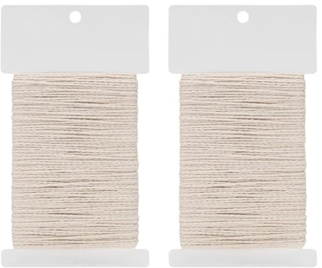 40M White Cotton Twine String 2 pcs 2MM Craft Cotton Cord Butchers Thread Twine for DIY Crafts, Gift Wrapping, Bundling Packing and Gardening