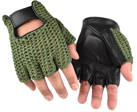 rongweiwang Gants de Golf en Cuir Premium, Absorbant la Transpiration, Respirants et multifonctionnels, idéaux pour Le Fitness et Le Sport, Noir + Vert