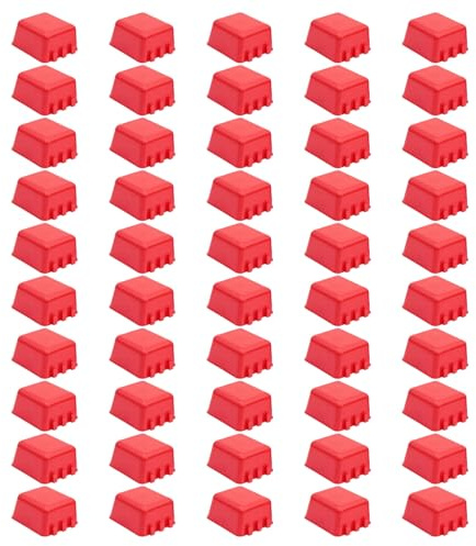 APGLSXY 50 tazas de alimentación de color rojo brillante para aves de corral, pájaros y otros animales pequeños, cuenco de alimentación de llama