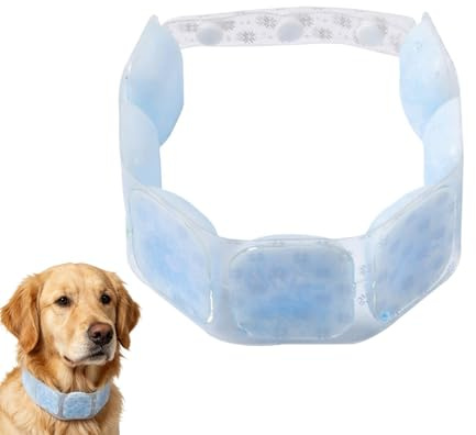 Collar Refrigerante para Perro Enfriador de Mascotas con Tubo de Hielo