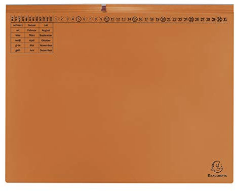 Exacompta 370309B Exaflex Premium Kanzlei-Hängehefter (2 Abheftvorrichtungen, Linksheftung) 1 Stück, orange