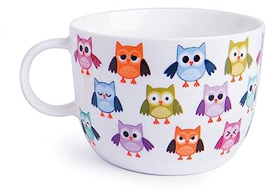 Excelsa Taza de porcelana gigante con diseño de animales, 450 ml, color blanco, 1 unidad