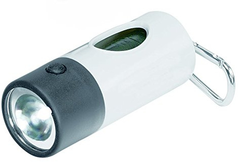 Distributeur GASSI Récipient avec lampe de poche LED avec pile et 20 Distributeur de Sacs ramasse-crottes – Chien etüten – Boîte/