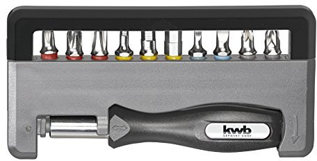 kwb Handy Bit-Box – 12-tlg. inkl. Bit-Halter und Handgriff Schraubendreher - Set, universal