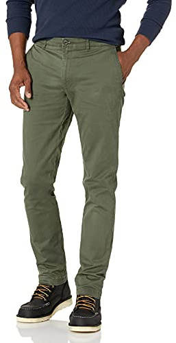 Amazon Essentials Skinny-Fit Tvättade Comfort Stretch Chino Byxa (tidigare Goodthreads), oliv, 30 B x 36 L