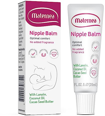 Maternea Balsamo per capezzoli - Offre comfort durante l'allattamento al seno, con Lanolina purificata (20 ml)
