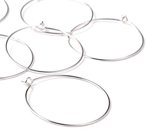 Craftdady 100 st silver runda ringörhängen trådringar 14 mm vinglas berlockringar pärlring för gör-det-själv-smycken hantverk tillverkning