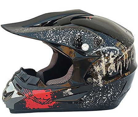 HZIH Casco da Motocross Set,Casco Moto Integrali Casco da Motocross Certificazione ECE,Uomini E Donne Downhill Locomotiva Endurance Gara Anti-Collisione di Sicurezza Casco M,M=54~55cm