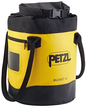 PETZL, Bucket 15, Self -Supporting Holder Bag, Yellow, 15 Liters, Unisex-Adult