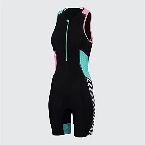 CYTSH Triatlón Traje Traje de Ciclismo de Mujer de una Pieza de Verano sin Mangas de Traje de baño Ropa de baño Mono de Traje de Traje con Almohadilla de Gel (Color : 2, Size : S)