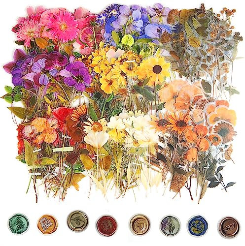 Blumen Sticker 320 Stück Blumen Aufkleber Set Geprägte PET Botanische Sticker Vintage Aquarell Aufkleber Transparente Bunte Blumenaufkleber für Scrapbook Tagebuch DIY Karten Album