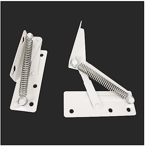 YIDELAI Foldable Lifting Bracket (1 Pair) 80-Degree Sofa Spring Hinge Connects and Supports the Storage Box Sofa Bed Cabinet (White)