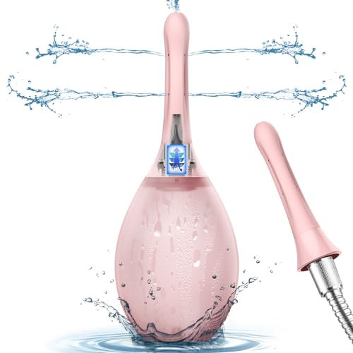 Analdusche Einlauf Darmreinigung Frau Herr - Anal Dusche 245ML Irrigator Darmspülung Anti-Rücklauf und Filter Enema Kann an Einen Duschschlauch Angeschlossen Werden Douche Rosa Wasserdichtes