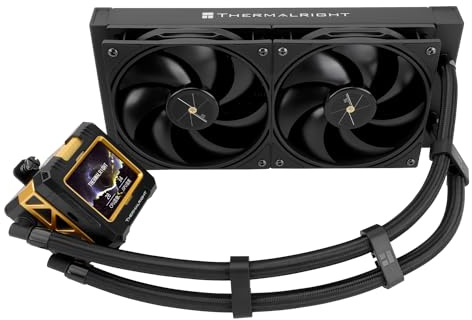 Thermalright FW 240 - Raffreddamento ad acqua con 2 ventole PWM, schermo LCD IPS 320 x 240, raffreddamento AIO, raffreddamento a CPU liquido per raffreddamento AMD/Intel PC Aio: AM4/AM5/LGA1700/1851
