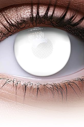 Lentillas de color blanco Blind White Mentalist 1 par. Cómodas y perfectas para carnaval de Halloween, cosplay de anime, blandas, sin dioptrías, sin graduación