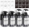 Anhow 4er Seifenspender Wandbefestigung Set, 300ml Seifenspender Wand Ohne Bohren Leere Duschgel Spender mit 12er Kategorie Etikett für Dusche/Küche/Badezimmer - Grau