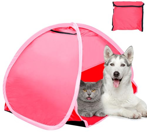 RUNYU Mini Tienda, Tienda de Playa Emergente, Tienda Plegable, Tienda Emergente Pequeña con Protección Solar, con Bolsa de Almacenamiento, Rosa